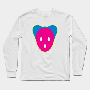 Mouse Head  Blue  / Magenta Long Sleeve T-Shirt